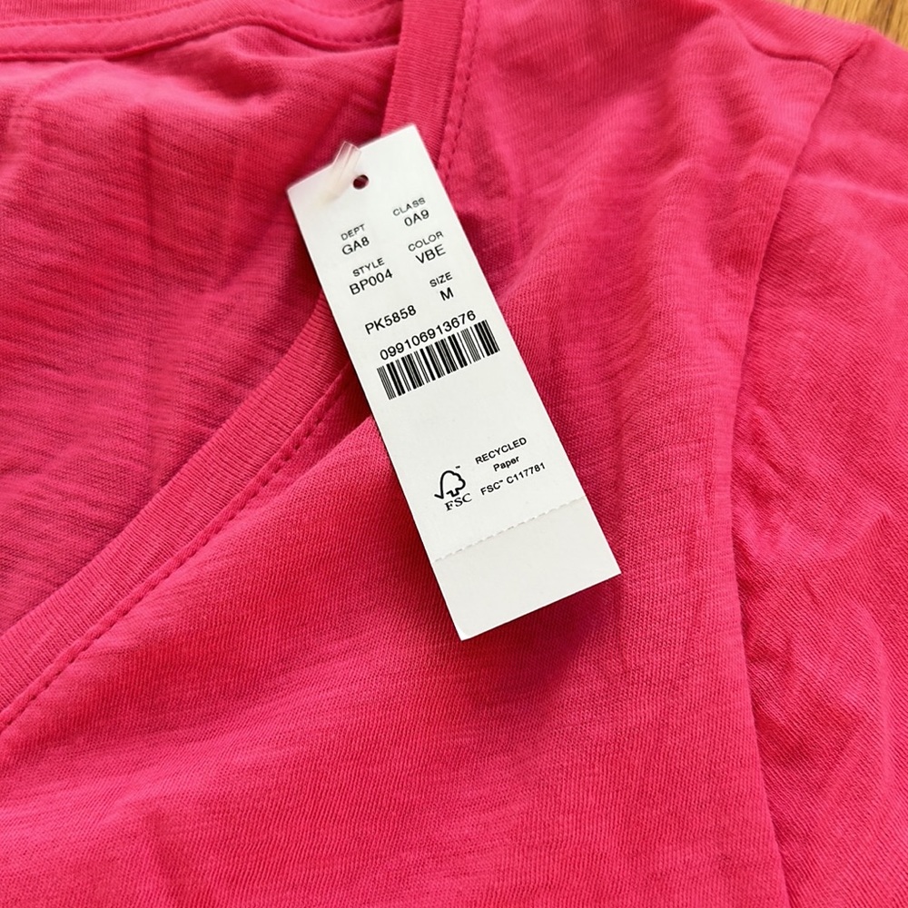 NWT J. Crew Vintage Cotton V-Neck T-shirt in the prettiest pink! - Picture 7 of 7